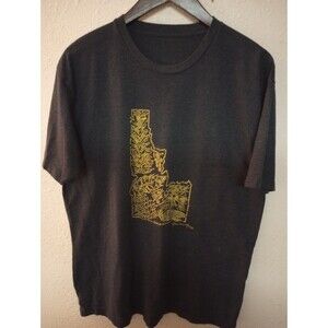 Perrine Man T-shirt Idaho Art 21" 29" Super Soft Short Sleeve Navy Combed Cotton